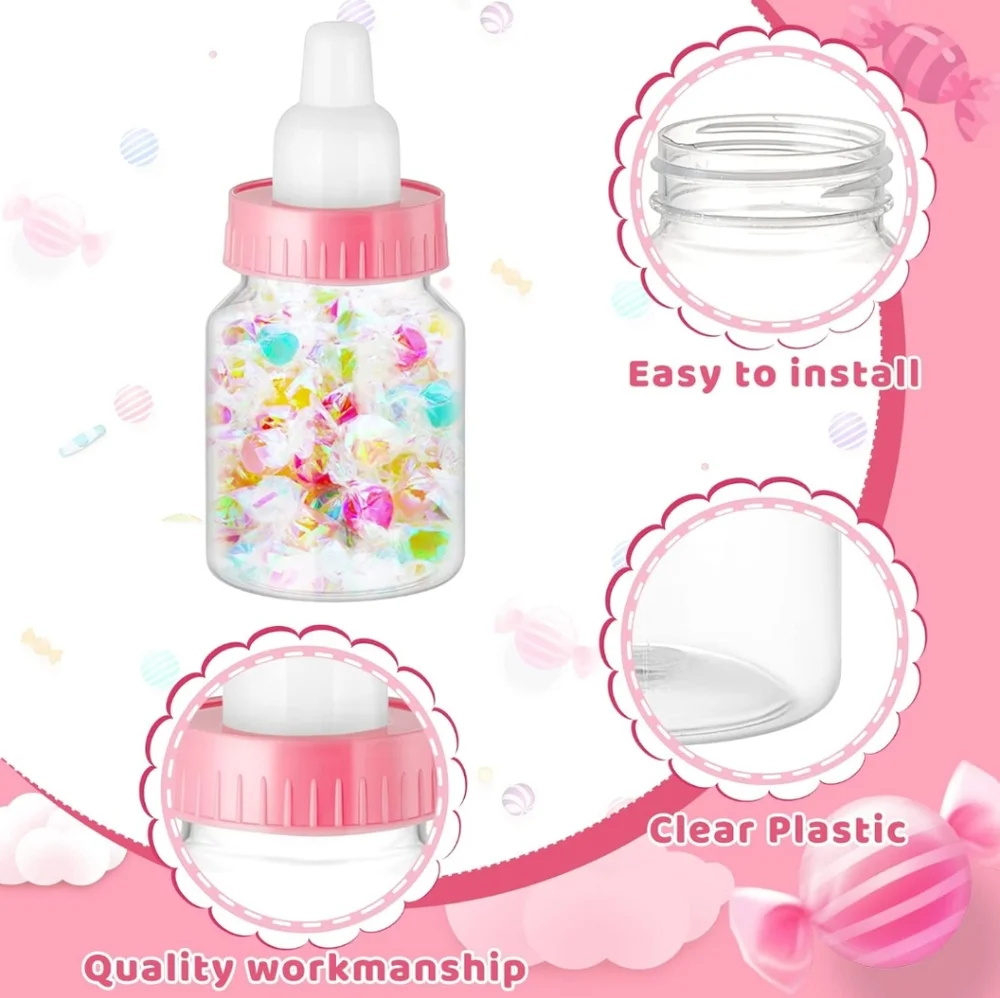 31 Pcs Plastic Baby Bottles for Baby Shower - Picture 5 of 6